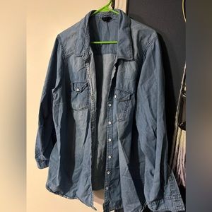 Torrid women’s blue jean button down shirt 4x